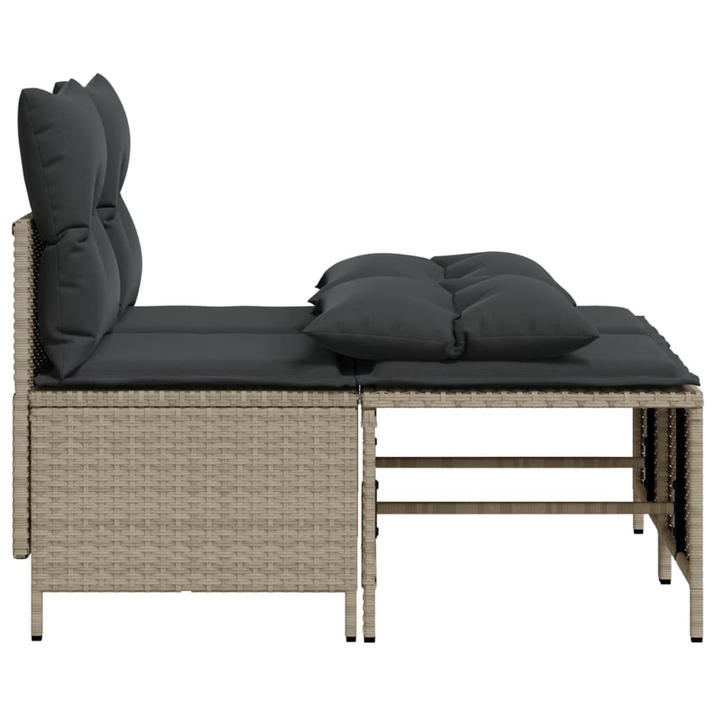 4 Piece Grey Outdoor Sofa Set with Cushions