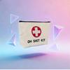 1PC Canvas "OH SHIT KIT" First Aid Pouch - Unisex Red/Natural Emergency Travel Toiletry Bag