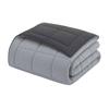 CALGARY - Couette Chaude Microfibre 400gr/m² - Gris &amp; Argent - 220 x 240 cm