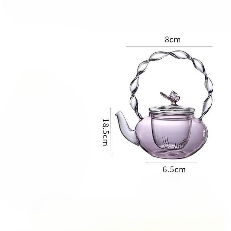 

Чайник из высокоборосиликатного стекла для подъема луча, чайник для нагрева на электрической керамической плите, чайник с поворотной ручкой, чайник-бабочка