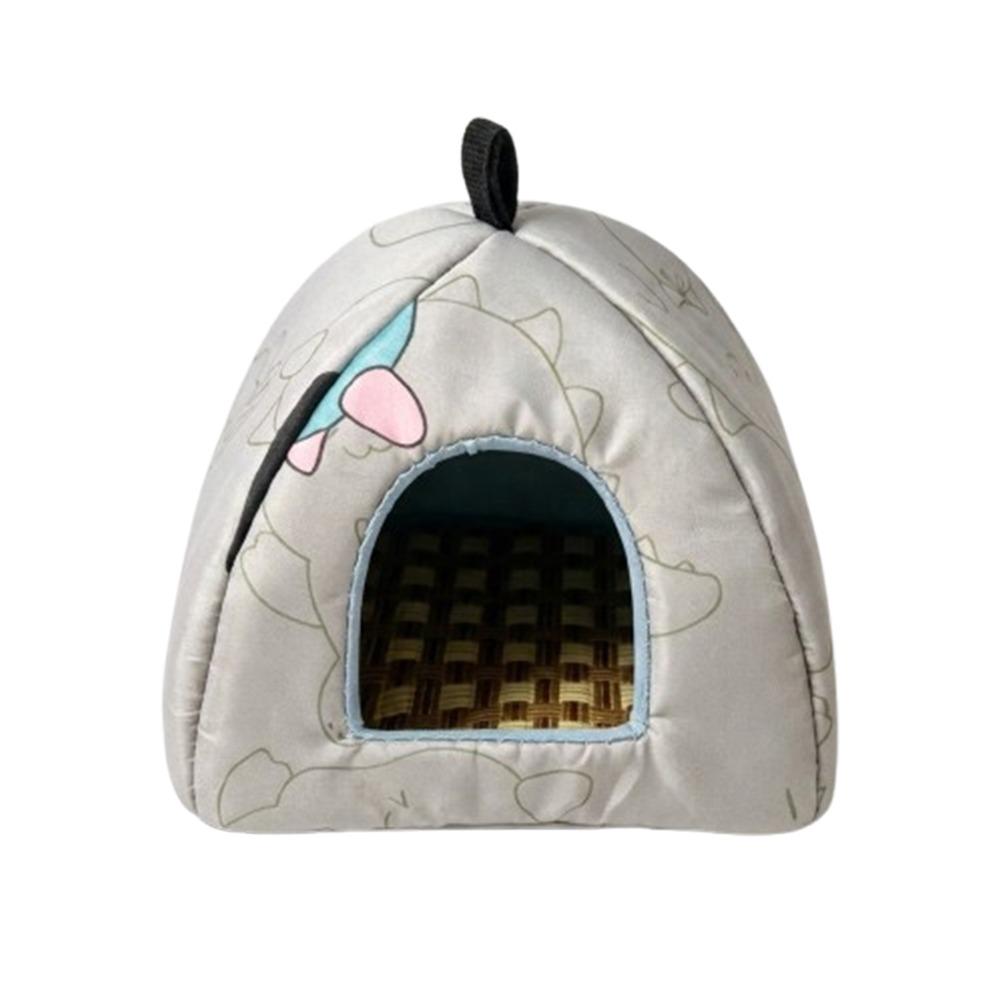 

Cozy Guinea Pig Nest Cartoon Print Animal Hideout Universal Fit Small Animal Bed Cage Habitat 4.72x4.72x4.72in сірий