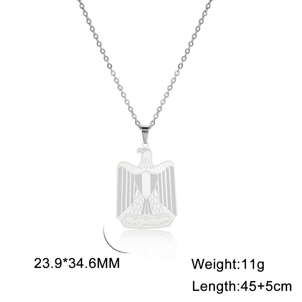 

Cazador Flag of Egypt Pendant Necklace for Women Men Stainless Steel 2025 Eagle Jewelry Birthday Anniversary Gift Wholesale New 45-50cm