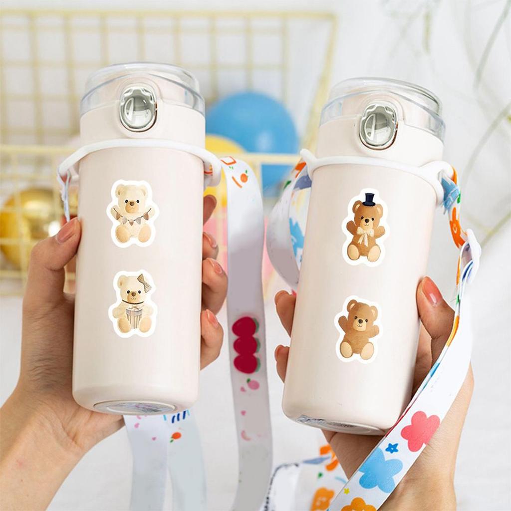 Cute Bear Stickers Long Lasting No Fading Decals Cute Cartoon Stickers For Kids Family Friends Indoor Outdoor Fridge Planner