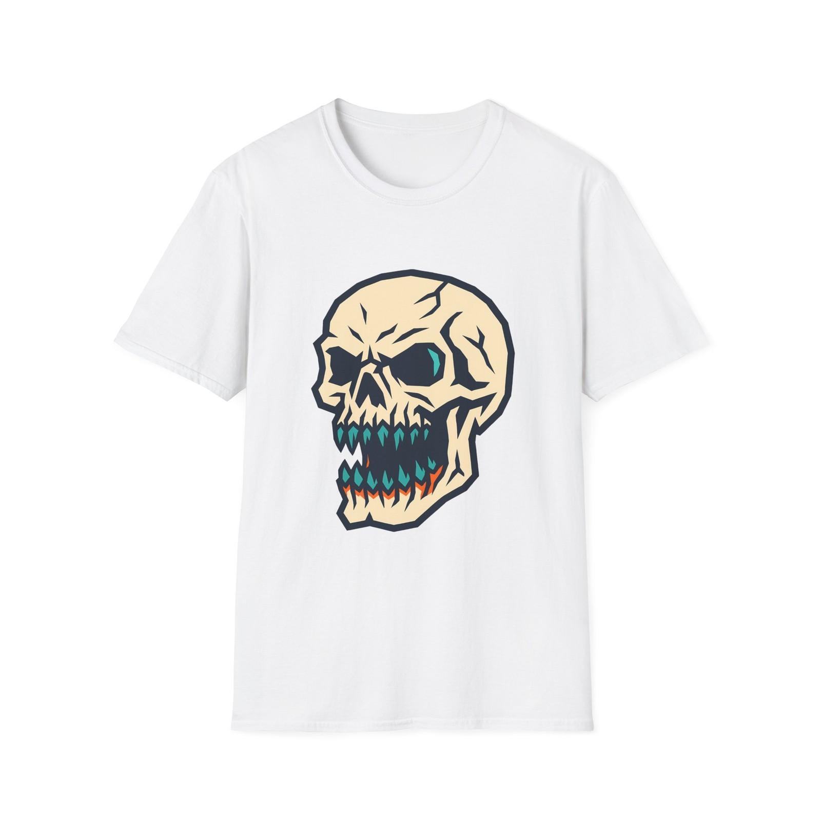 Unisex Softstyle T-Shirt Skull Halloween Horror Death Gothic Rage S