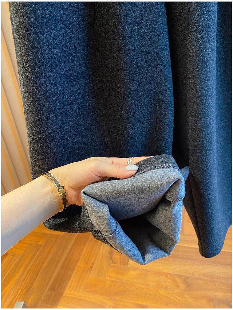 Korean High-Waisted Wide-Leg Drape Pants for Women - Plus Size Fall/Winter Drawstring Casual Pants