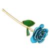 Rose mit langem Stiel, getaucht in 24 Karat Gold, in Geschenkbox mit Ständer (Hellblaue Rose mit Ständer)