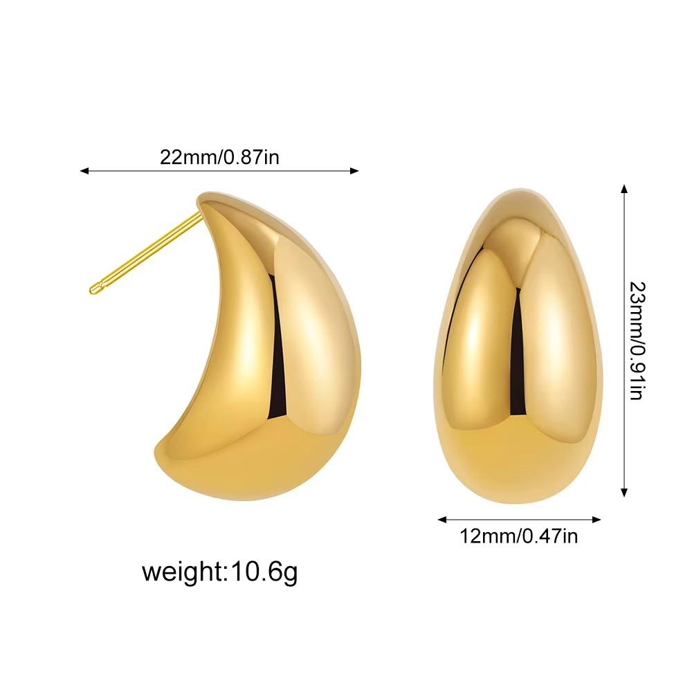 Vintage Stainless Steel Geometric Irregular Undulating Pattern Earrings 18K Gold-Plated Irregular Earrings Exquisite Fashion Jew