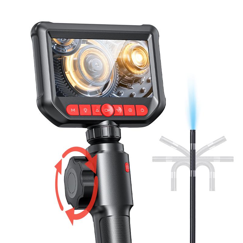 360° Steering Industrial Pipeline Inspection Borescope, 4.3-inch Screen, Portable Bendable Handheld Device.