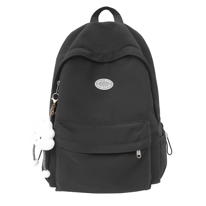 Schoolbagins Solid Color Casual Versatile Junior High School Student Large Capacity Backpack 1011 New Korean Edition College Style Backpack