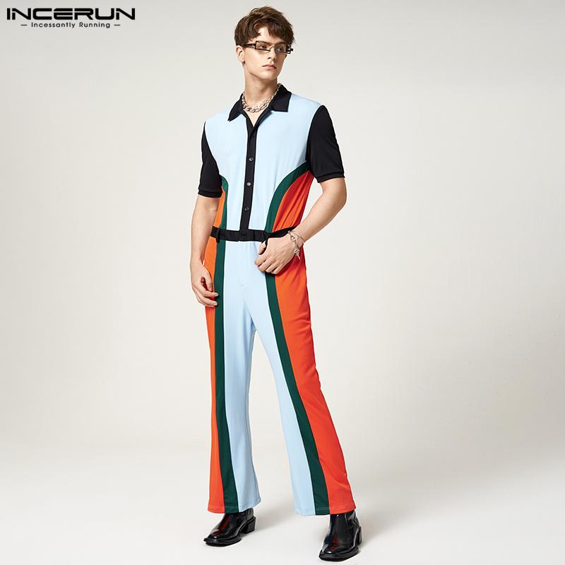 

INCERUN Весенние мужские цветные комбинезоны с длинными брюками