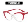 European and American color matching cat eye glasses frame new TR anti-blue flat mirror plain retro glasses frame