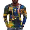 Text Paris France Solid Casual Long Sleeve T-shirt For Men Clothing Sport Fitness Breathable Loose T Shirts Print Gradient Tee