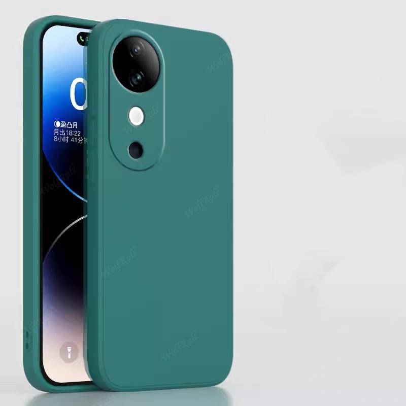 

For Cover Vivo V40 Case For Vivo V40 Capas Liquid Silicone Shockproof Phone Back Bumper TPU Soft Cover Vivo V40 V 40 5G Fundas For Vivo V40 5G