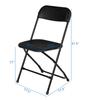 6pcs Injection Molding Classic Garden Plastic Folding Chair Black