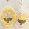 Highly Absorbent Floral Hand Towel Gentle Plush Fabric Hanging Towel Quick Drying For Sensitive Skin Households