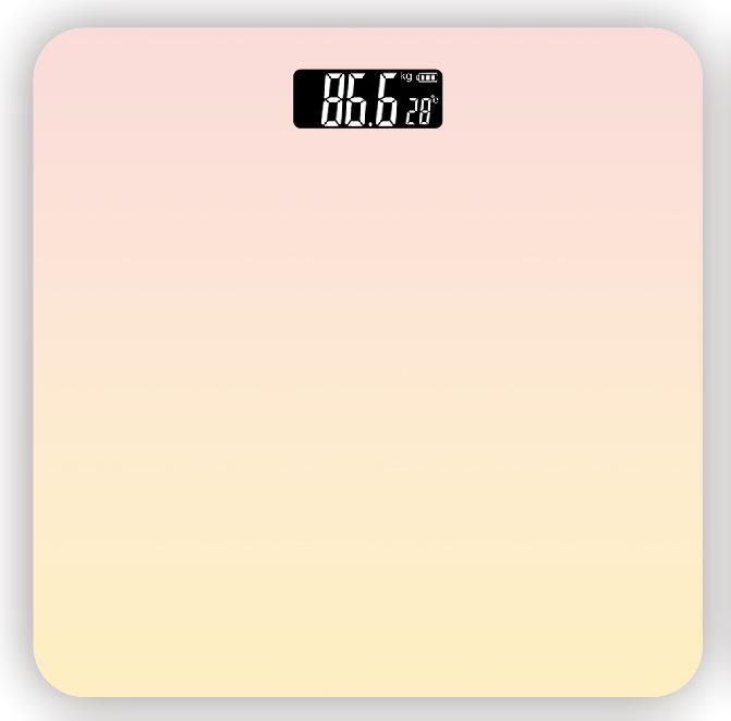 LED Hidden Screen Electronic Body Weight Scale with Charging Options and Gradient Design