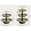 Green Double-layer Fruit Plate Ceramic Tray Snack Storage Box Double-layer Tray Desktop Container Kitchen Organizer Trays