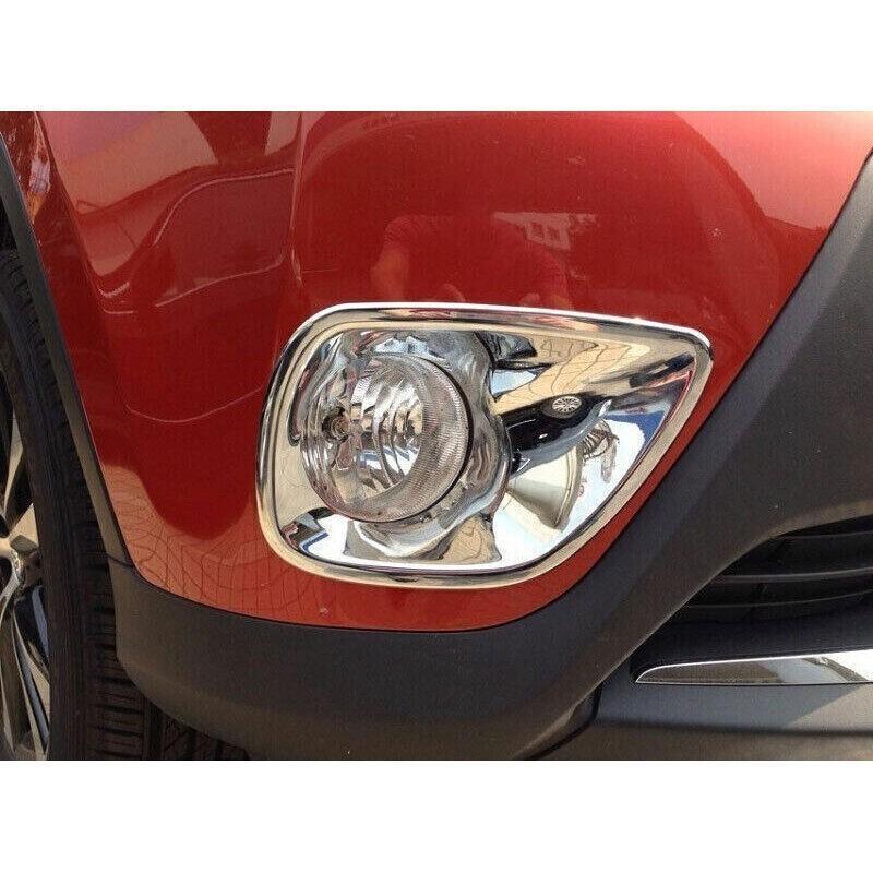 For Toyota RAV4 13 14 15 Chrome Front Fog Light Lamp Eyelid Molding Frame Trim