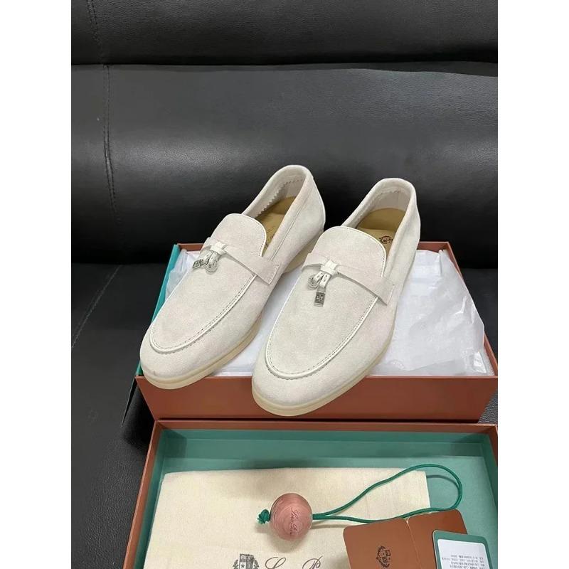 2025Dingpeng Women's Casual Slippers British Style One Step Lazy Shoes Flat Bottom Fleece Embellished Pendants Leisure Shoes