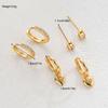 3 Pcs Exquisite Zircon Heart Earrings Set for Women Fashion Gold Plated Unique Cartilage Earring Piercing Daily Jewelry Gifs New