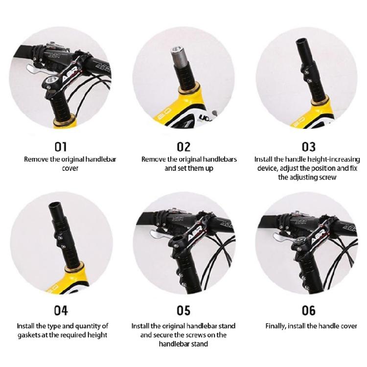 Elevadores de Extensión de Manillar Accesorios de Ciclismo Adaptador de Cabeza Arriba para Manillar Extensor de Potencia de Horquilla de Bicicleta Elevadores de Potencia de Bicicleta de Metal