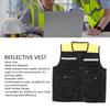 Work Vest Reflective Multi Pockets Practical Engineer Vest for Construction Site Mechanical Operation Black 3xl
