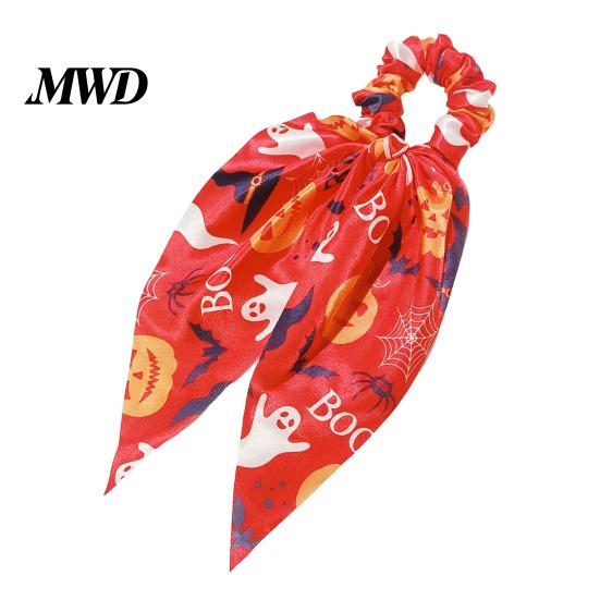 Large Intestine Ring Hair Tie Halloween Ties for Women Girls, Spooky Spider Web Skeleton Bat Skin-friendly Elastics Pumpkin Scrunchies, Pleated Ties,