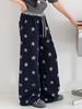 Girls' Wide-Leg Star Print Sweatpants - Trendy Casual for Spring & Autumn