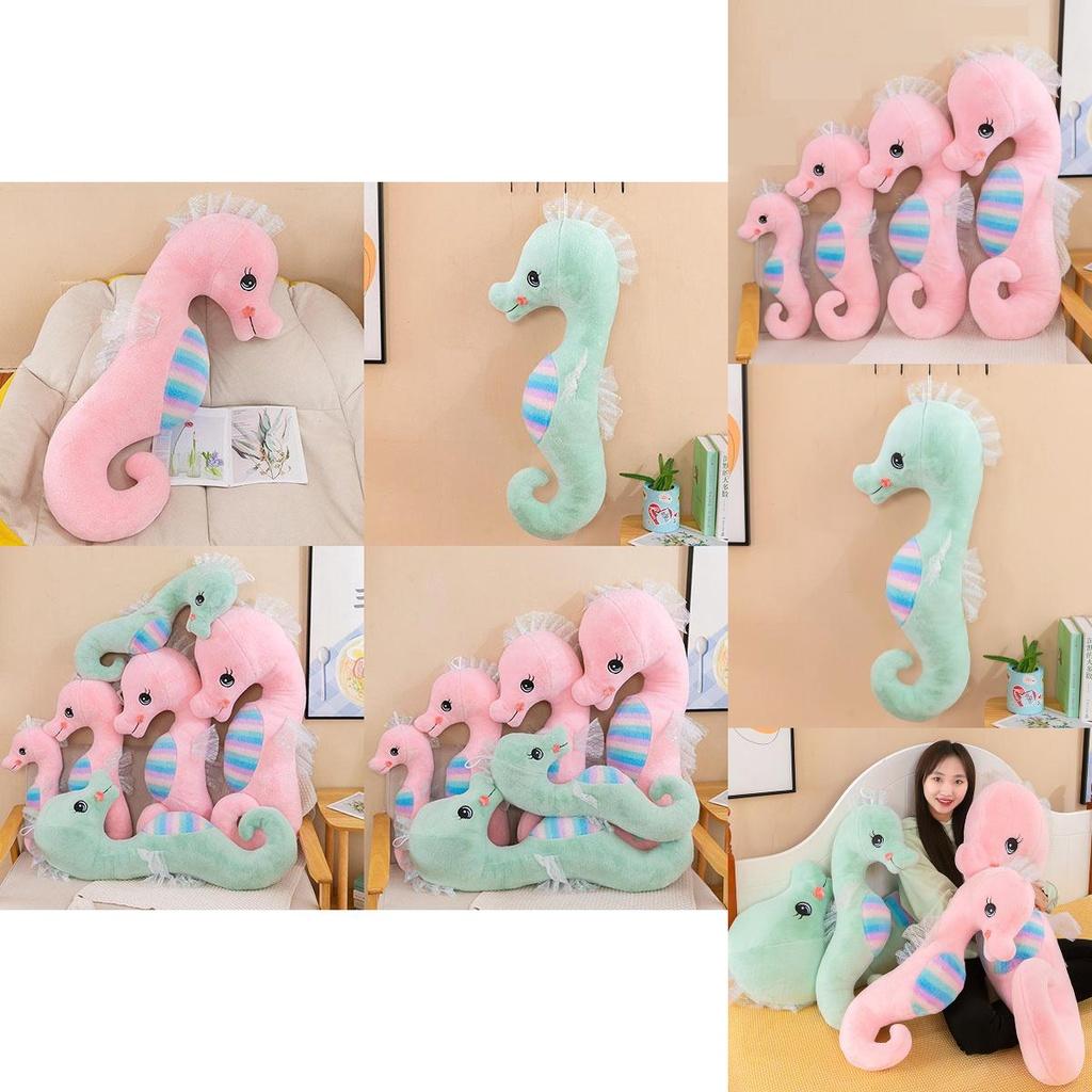 Colorful Seahorse Plush Toy Large Stuffed Animal Doll For Bedtime Cuddles And Leg Support Pillow