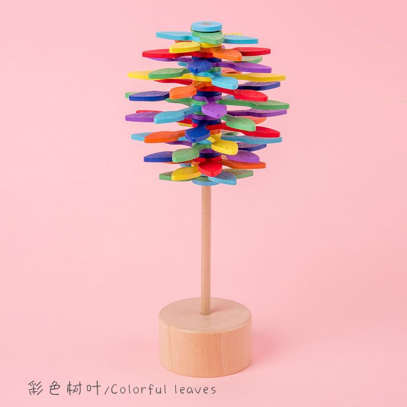 Wooden Spinning Lollipop Fisher Series Creative Ornament Children'S Creative Toys Christmas Spinning Spiral Tree Toy