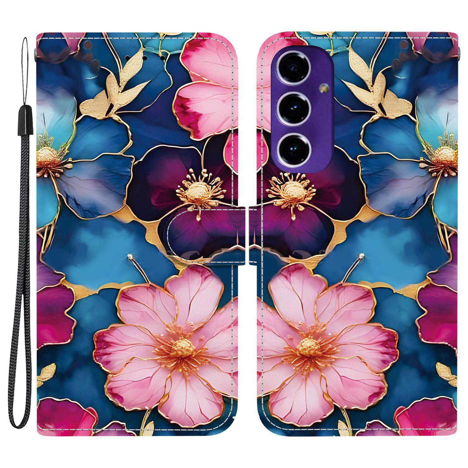 

For Samsung Galaxy S24 FE Wallet Case Pattern Printing Leather Stand Phone Cover with Strap F