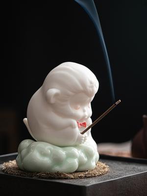 Small Incense Burner Household Handmade Ceramic Creative Cute Animal Shape Aromatherapy Line Plug Tea Ceremony DesktopDecoration