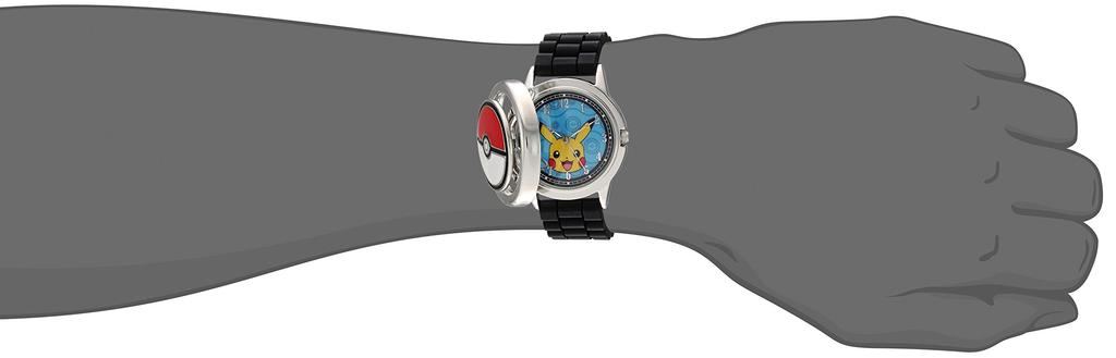 Pokemon Men's Casual Watch Quartz Metal & Silicone Black (Model Number: POK9025)