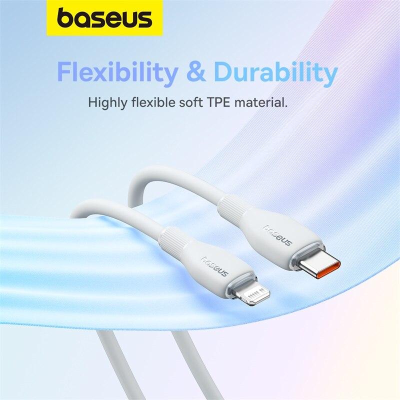 Cavo Baseus TPE da 20W USB C per 14 13 12 11 Pro Max XS Cavo di Ricarica Rapida Tipo C a Lightning Cavo Dati per iPad Macbook