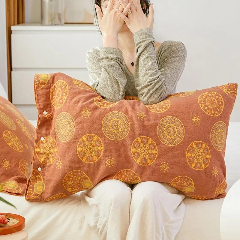 2ks 100% Gázová Bavlna Super Měkký Povlak na Polštář 50x75cm Prodyšný Povlak na Polštář Pro Páry Dekorativní Ložní Prádlo Ložnice Domácí Použití