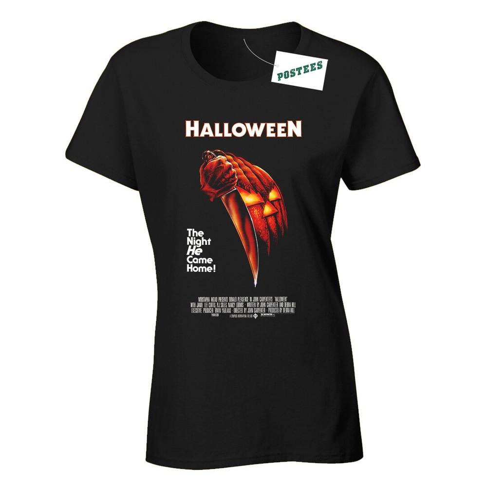 

Retro Movie Poster Inspired By John Carpenter s Halloween Ladies Fitted T-Shirt M