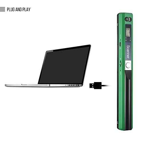Portable Handheld Wand Scanner, A4 Size, 900DPI, JPG/PDF Format, LCD Screen, Type-C Interface, with Protective Bag for Business Documents, Receipts, B