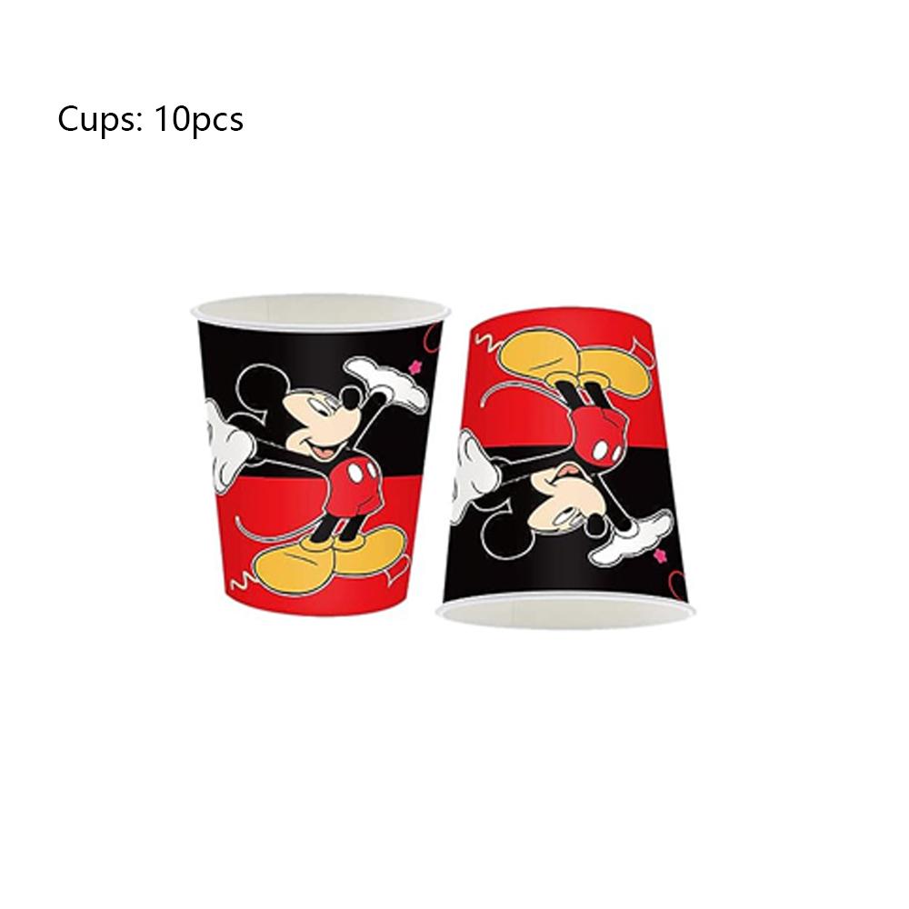 51 יחידות ציוד למסיבת מיקי מאוס כולל צלחות, כוסות, מפיות ומפה לשולחן