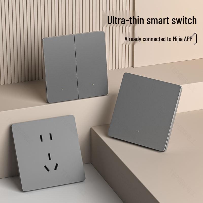 Mijia App-Compatible Smart Switch Panel: Four-Gang, Double-Gang, Double-Control, Single-Fire/Zero-Fire, Wireless, No Wiring Required