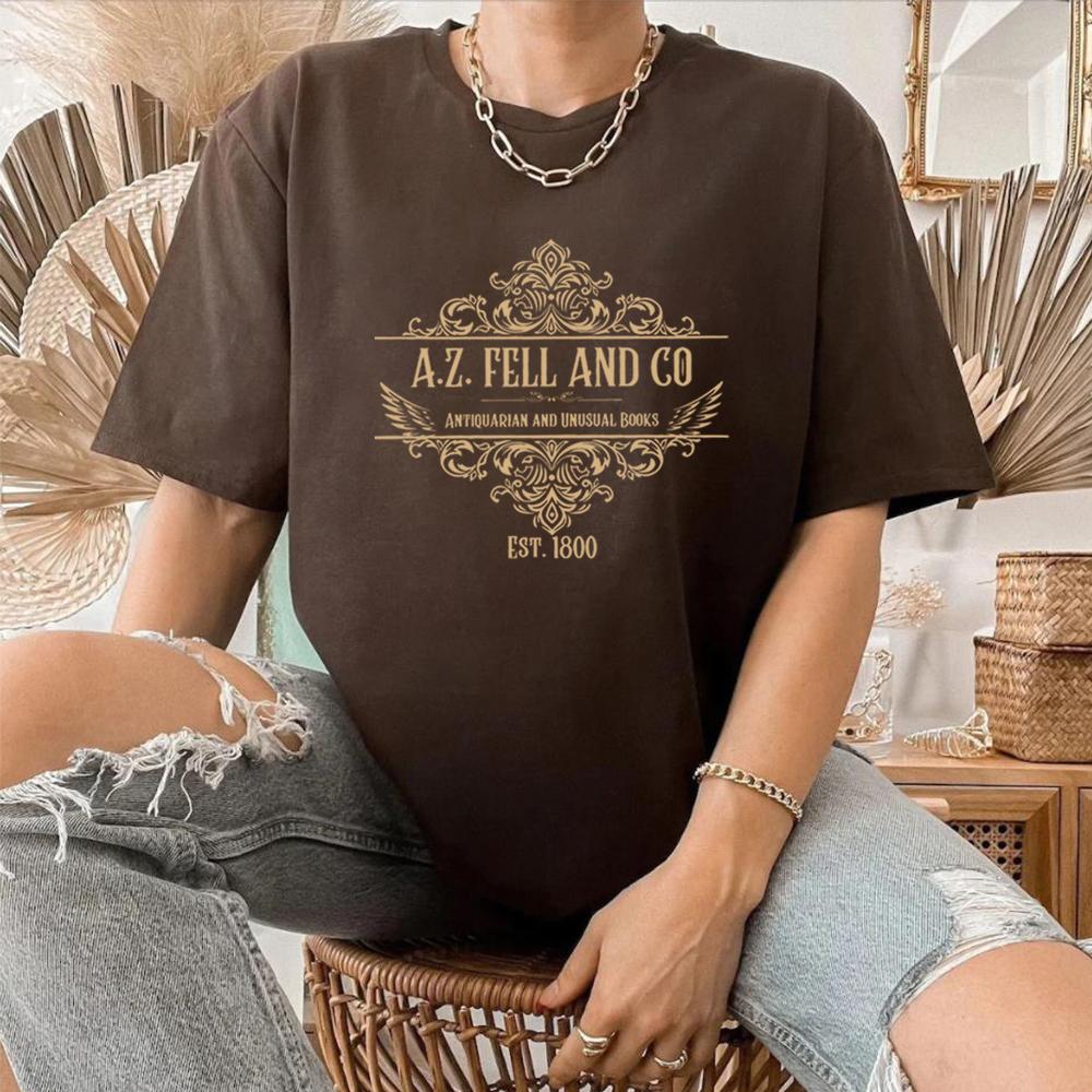 Good OUnisexs Tshirts Women AZ Fell and Co Antiquarian and Unusual Books T Shirt Retro Womens Clothing Unisex Casual Tops