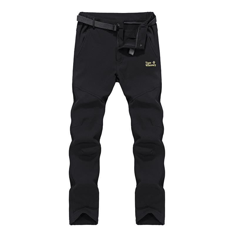 Men's and Women's Warm Fleece-Lined Waterproof Softshell Outdoor Pants for Hiking and Mountaineering