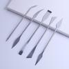 Handmade Pottery Carving Tools: 5-Piece Double-Headed Metal Clay Sculpture Knife Set