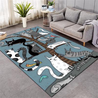 Cartoon Cat Pattern Carpet Mat Large  Decoration Room Living  Household Floor  Handsome Mage