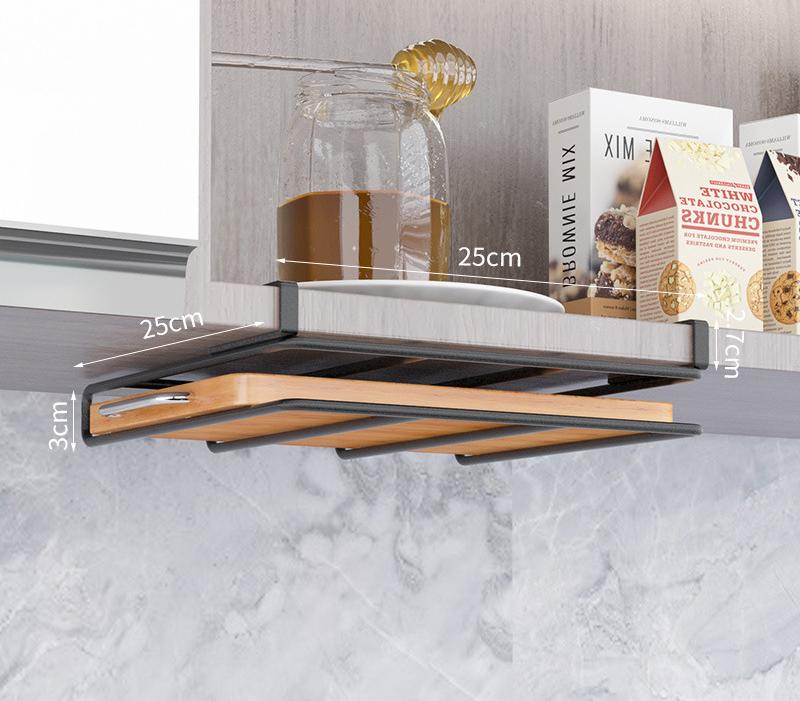 Hängendes Regal für Stielgläser zur Unterschrankmontage Barhänger Glas Kelch Eisenregal Barwerkzeug Eisen Weinregal Glashalter