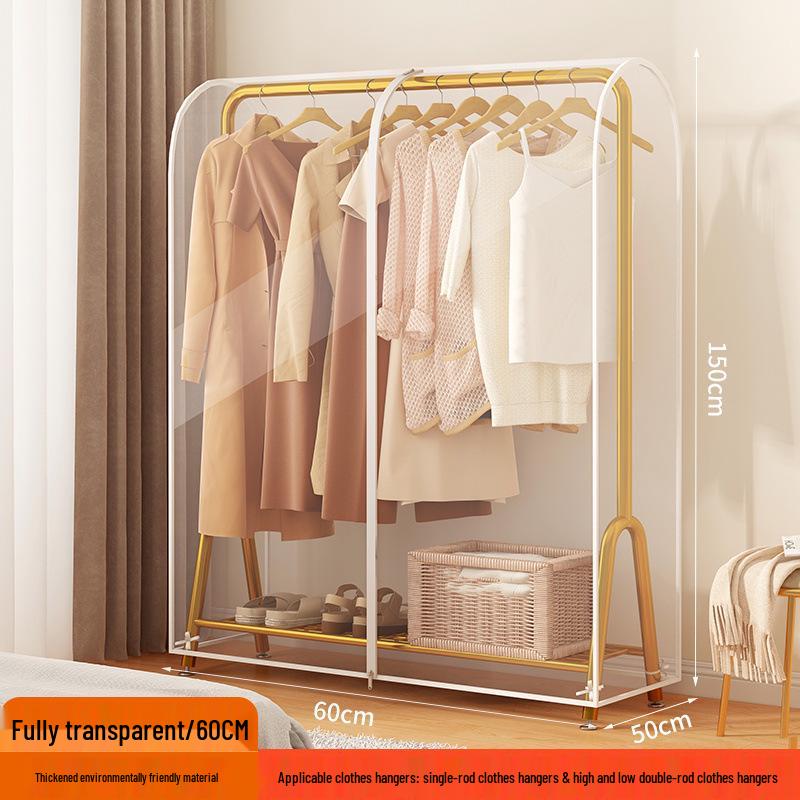 Floor-Standing Transparent Dustproof Coat Rack Cover - Waterproof & Fully Enclosed
