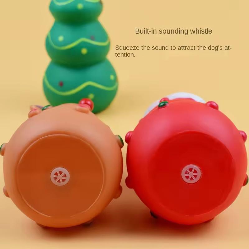 2026 Christmas Pet Squeaky Chew Toys Santa Tree Elk Durable Latex Rubber for Dogs Cats Teeth Grinding Fun Supplies Teething Toys