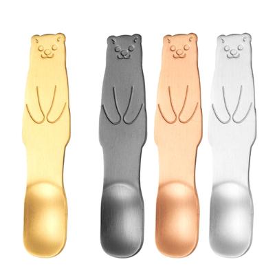 304Stainless Steel Bear Shape Spoon Set Elegant Cutlery Unique Tableware Stirring Spoon for Dessert and Coffee