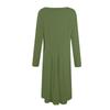 Women's Casual Fashion Round Neck Long Sleeve Color Midi Dress