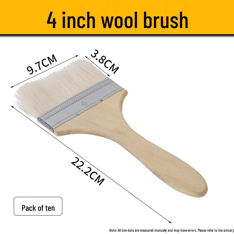 Soft Bristle Wool Brush - Non-Shedding Brush for Paint, Coating, Barbecue & Baking