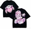 Minato Aqua Anime Lover T-shirt Harajuku Cotton New Model High Street  Oversized Unisex Retro Fashion Couples Breathable Classic